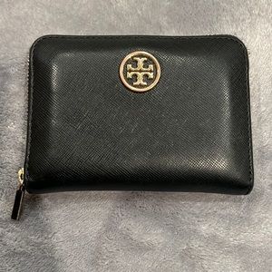 Tory Burch Robinson zip leather coin and card case